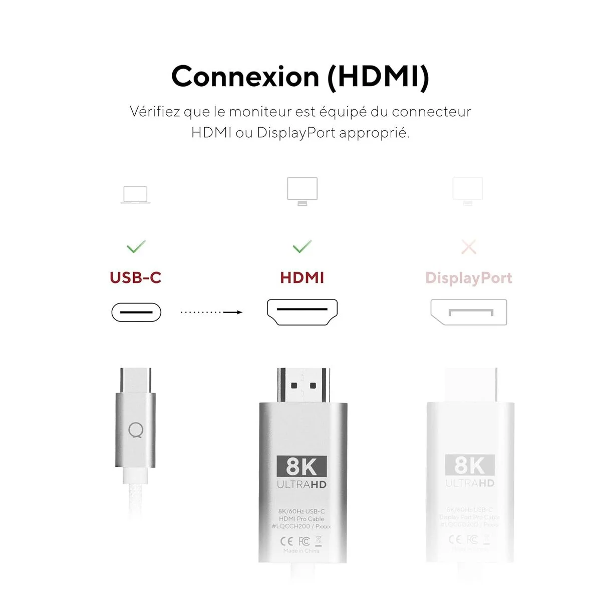 Cable USB Linq Byelements LQCCH200 Gris 2 m