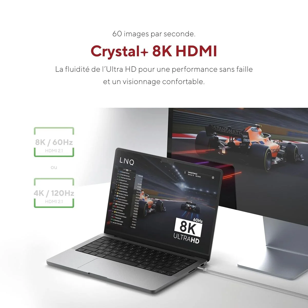 Cable USB Linq Byelements LQCCH200 Gris 2 m