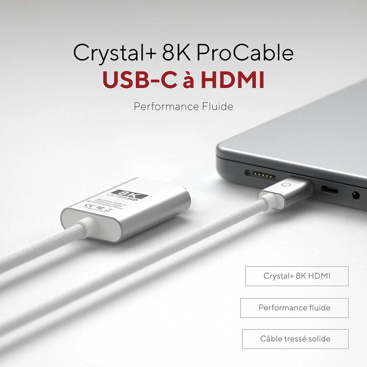 Cable USB Linq Byelements LQCCH200 Gris 2 m