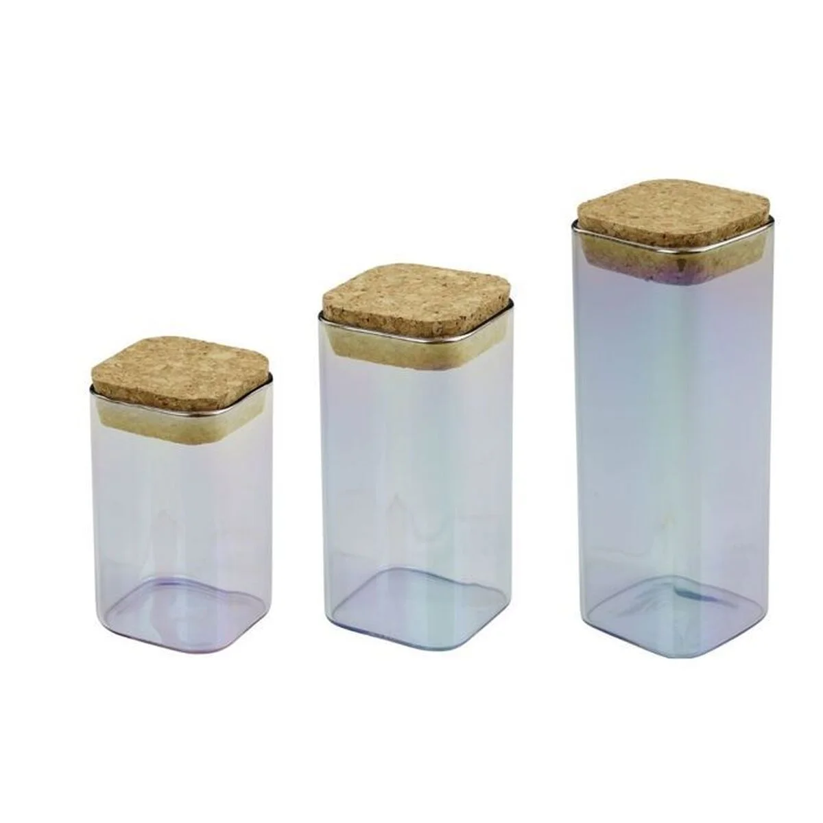 Set de 3 Botes Fackelmann Tasty Green 450 ml Transparente Rectangular (3 Piezas)