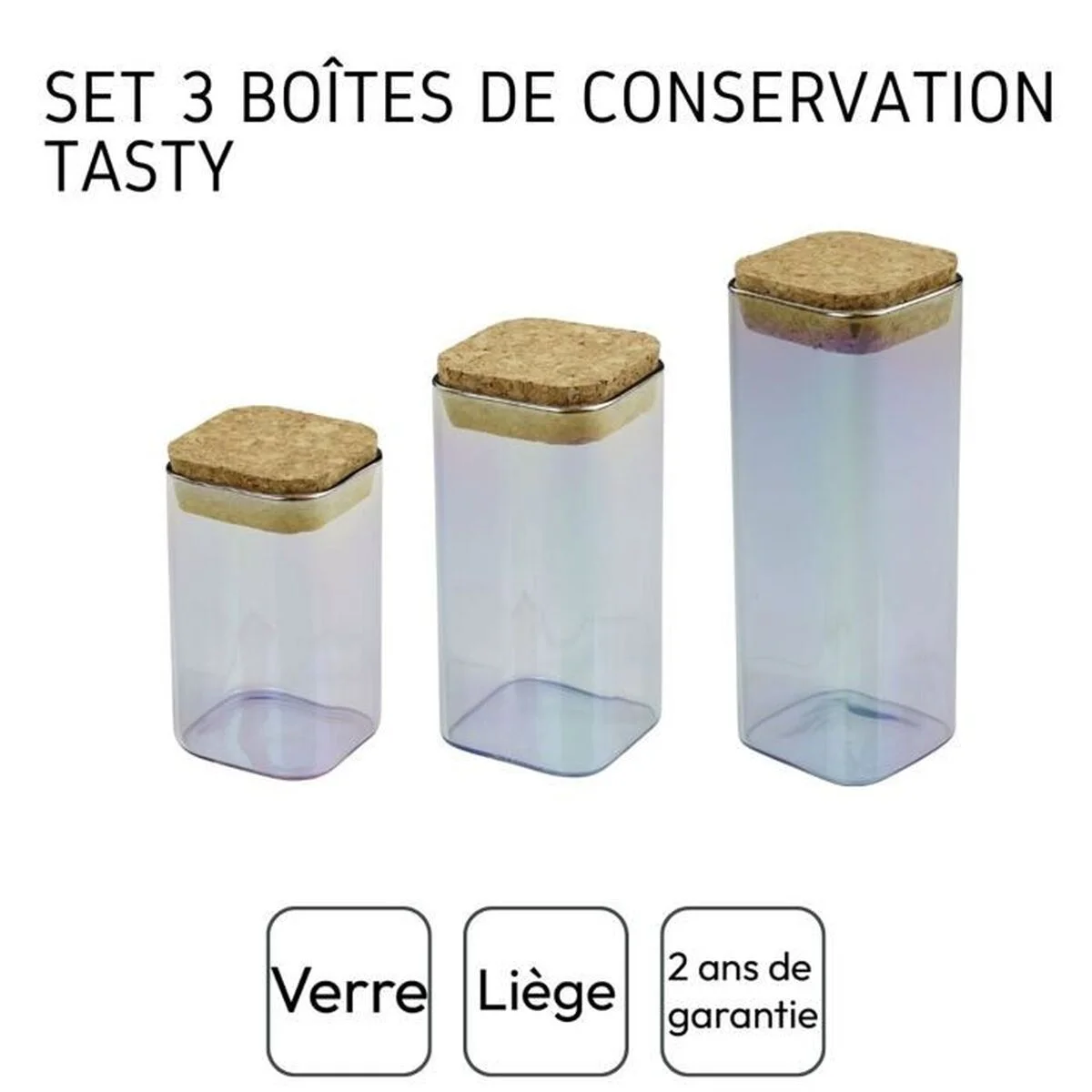 Set de 3 Botes Fackelmann Tasty Green 450 ml Transparente Rectangular (3 Piezas)