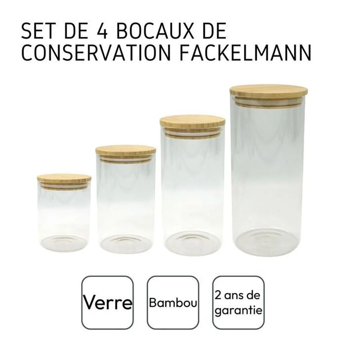 Set de Botes Fackelmann Natural (4 Piezas)