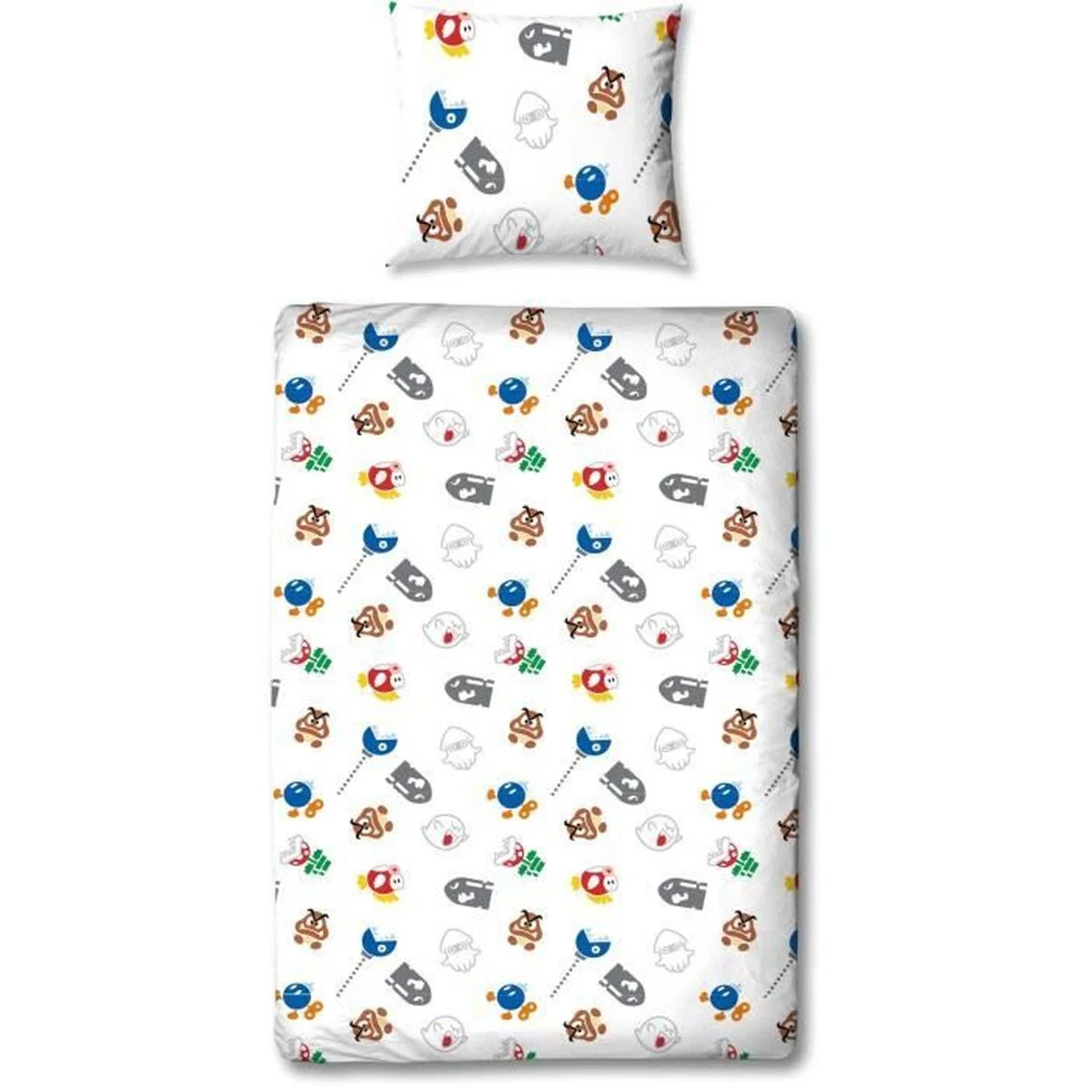 Juego de funda nórdica Mario Bros Multicolor Cama de 140 2 Piezas