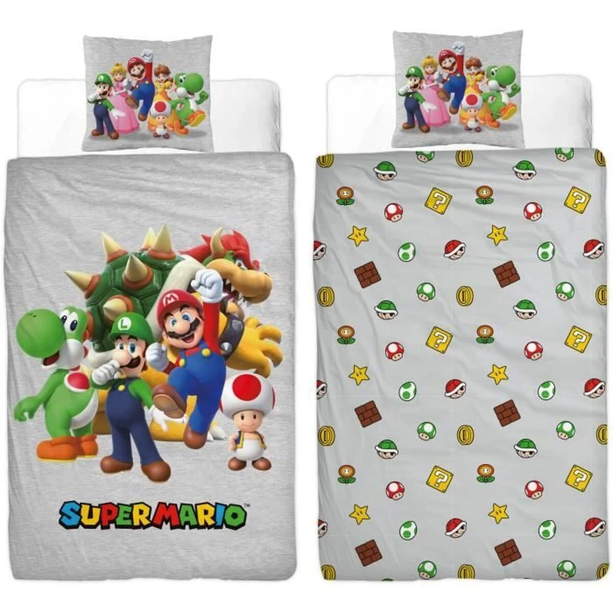 Juego de funda nórdica Mario Bros Multicolor Cama de 140 2 Piezas