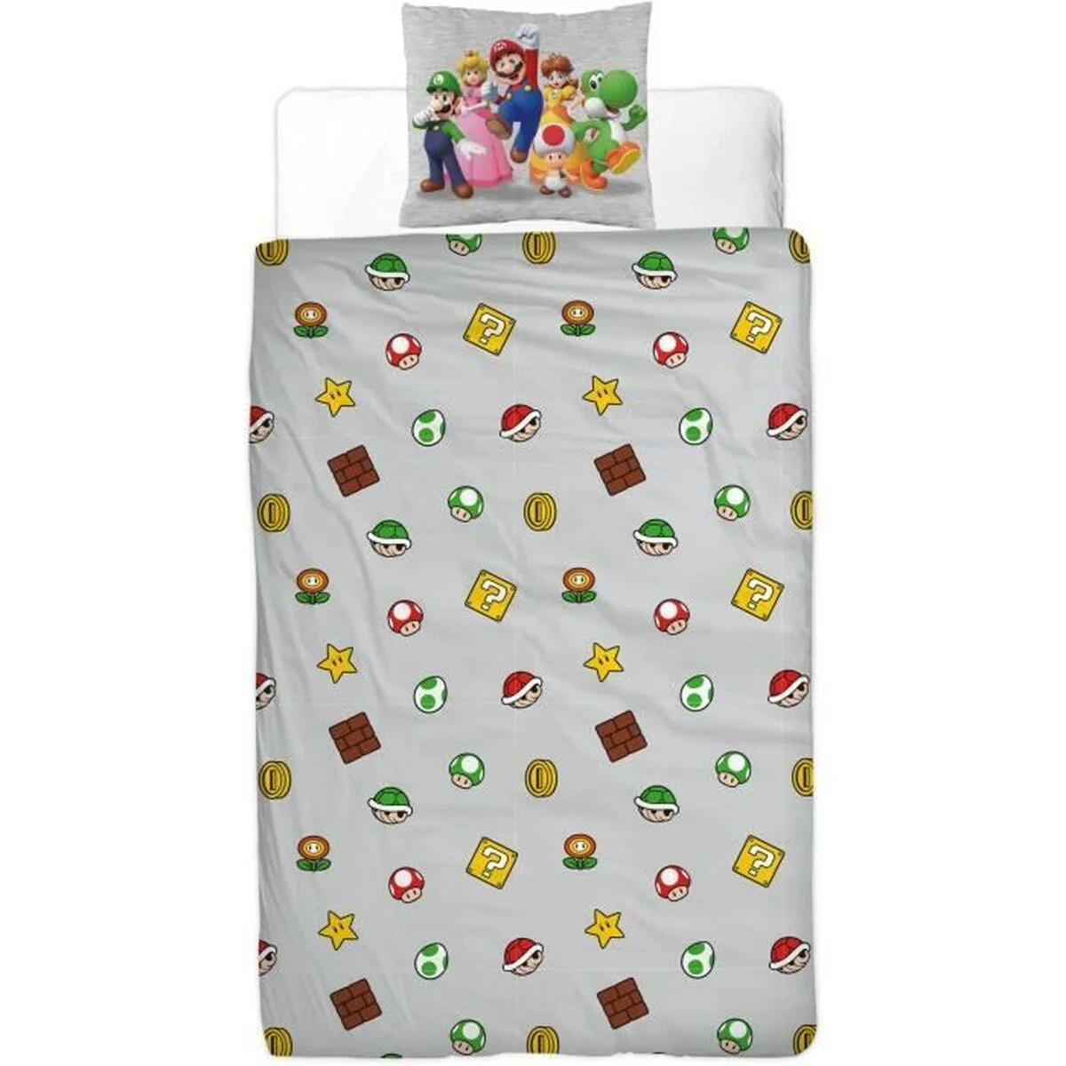Juego de funda nórdica Mario Bros Multicolor Cama de 140 2 Piezas