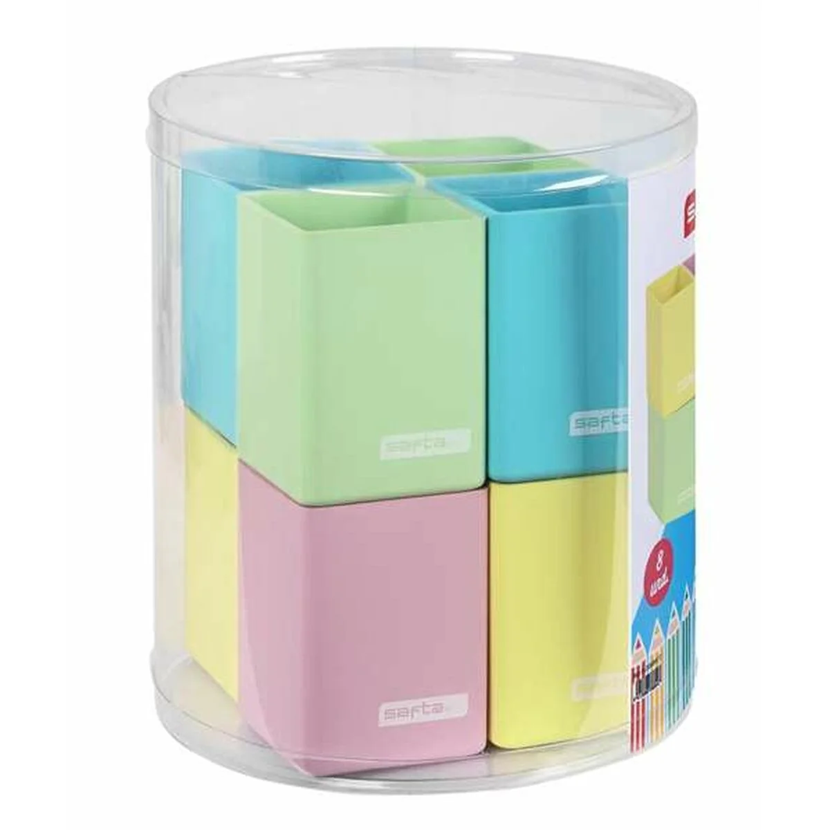 Set Safta Azul Multicolor Silicona 19,5 x 23 cm Portalápices