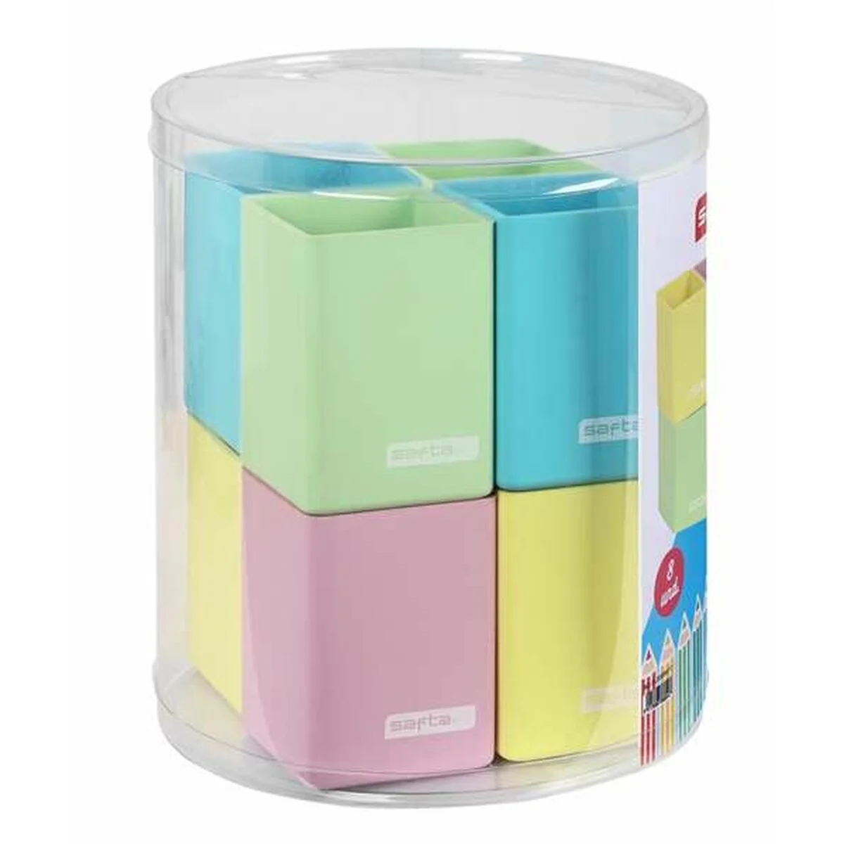 Set Safta Azul Multicolor Silicona 19,5 x 23 cm Portalápices