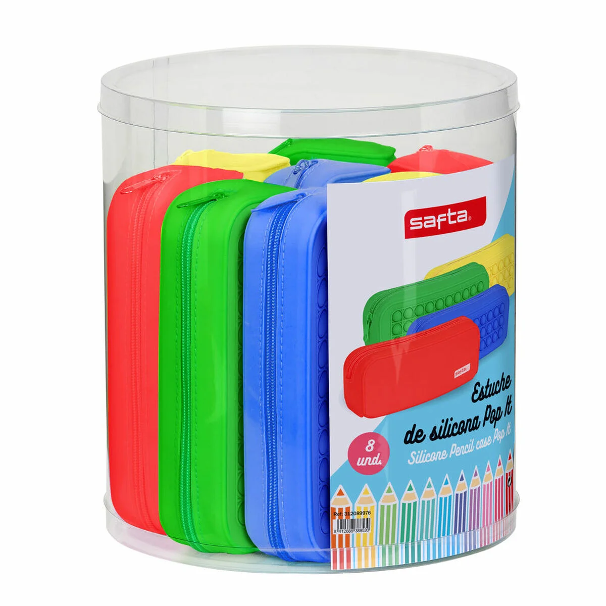 Estuche Escolar Safta Pop It Rojo 27 x 23 cm Set