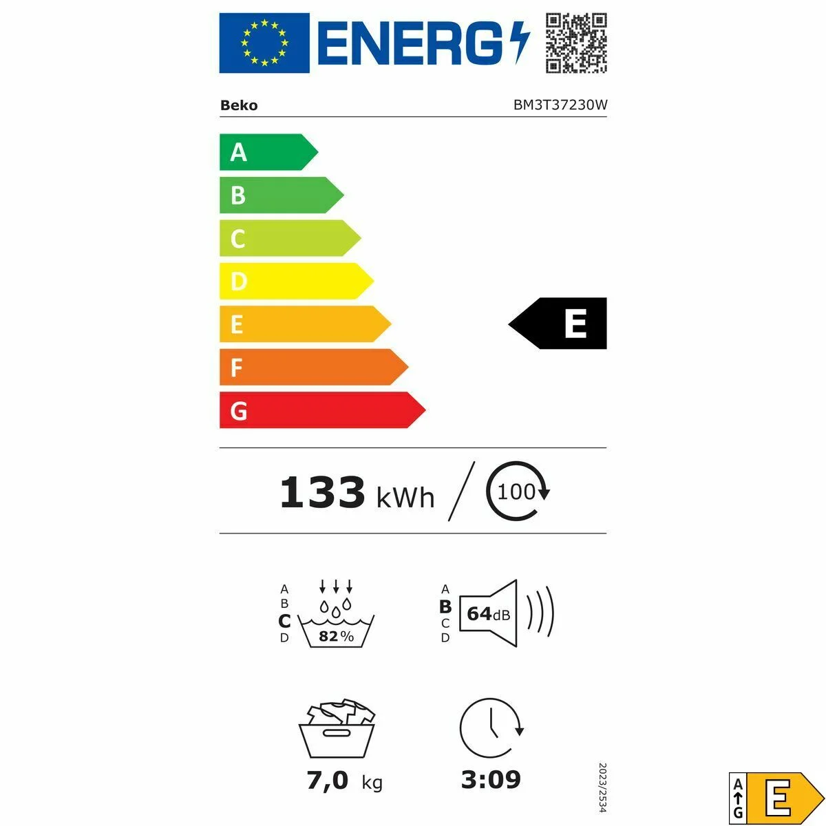Secadora BEKO BM3T37230W 7 kg