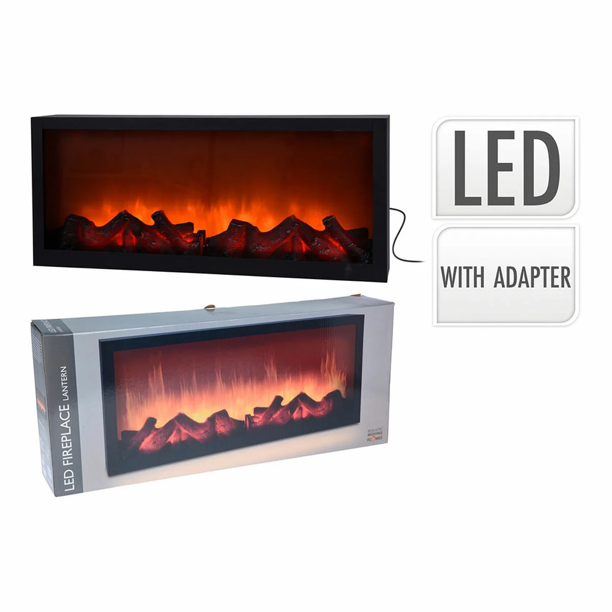 Chimenea Eléctrica Decorativa de Pared BASIC & CO Negro 1,5 W 57 x 10 x 25 cm