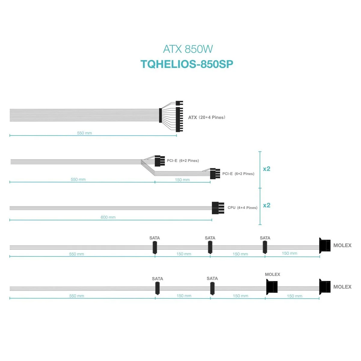 Monitor TooQ TQHELIOS-850SP ATX 850 W 80 Plus Bronze