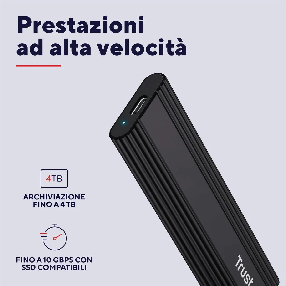 Caja Externa Trust 25806 Negro
