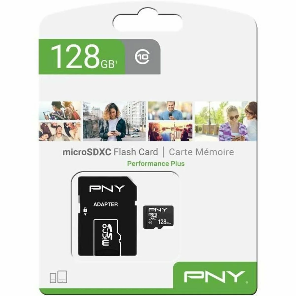 Tarjeta de Memoria Micro SD con Adaptador PNY Performance Plus 128 GB