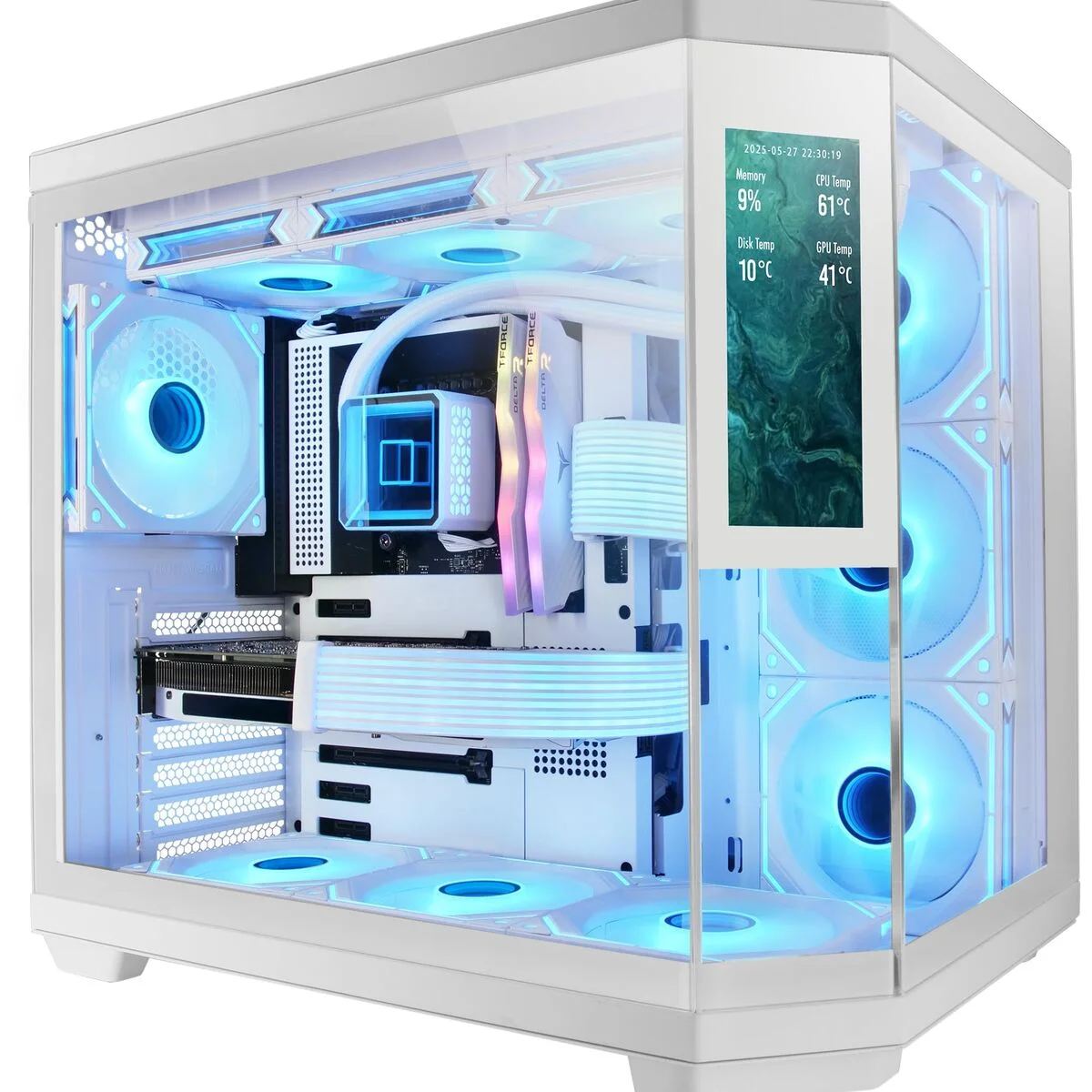 Caja Semitorre ATX Mars Gaming MC3TCORELCDW Blanco