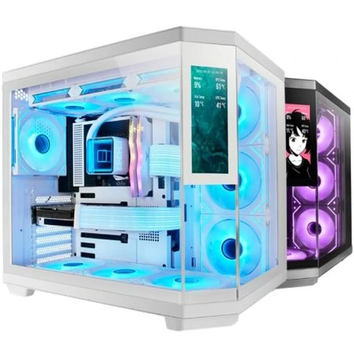Caja Semitorre ATX Mars Gaming MC3TCORELCDW Blanco