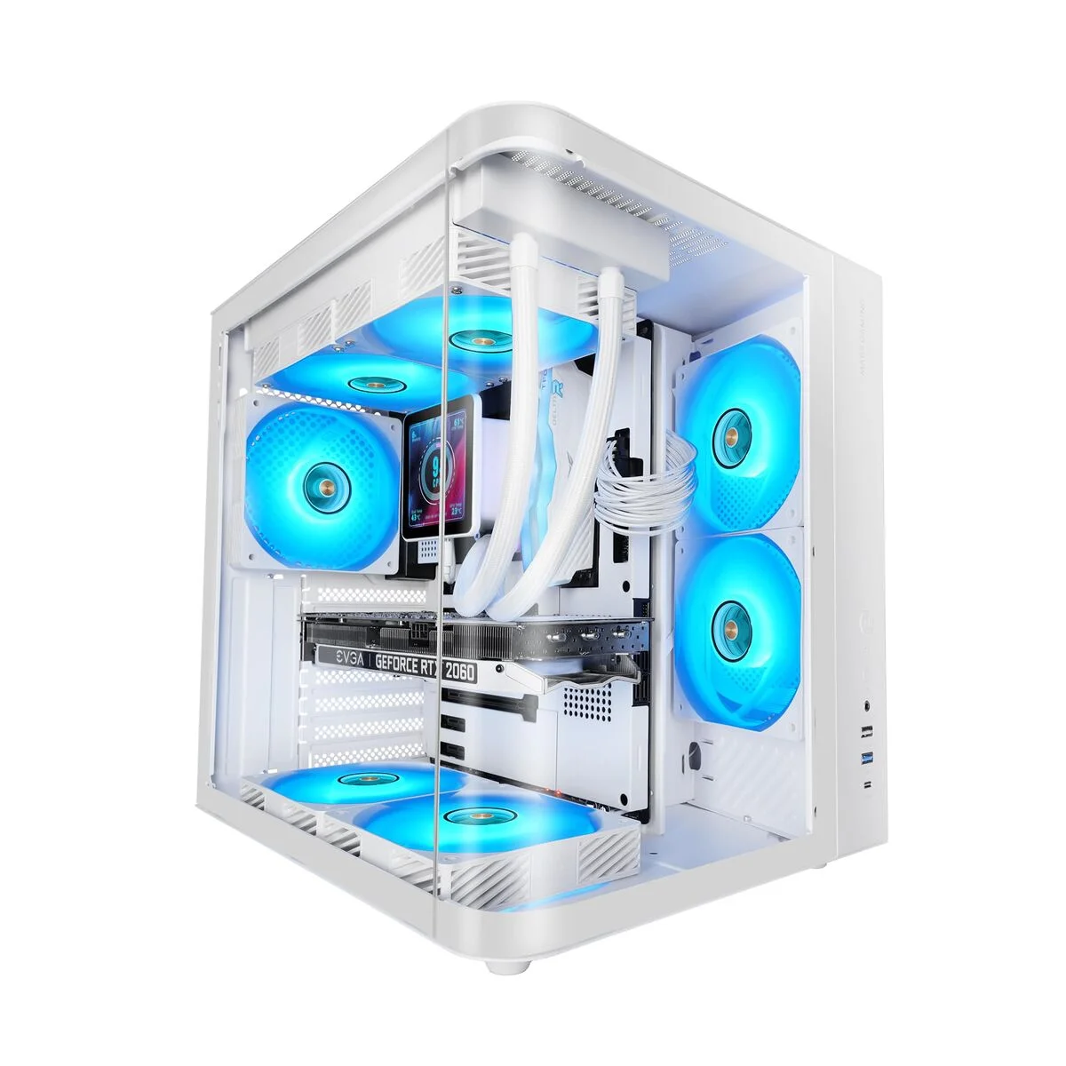 Caja Semitorre ATX Mars Gaming MCCURVW Blanco