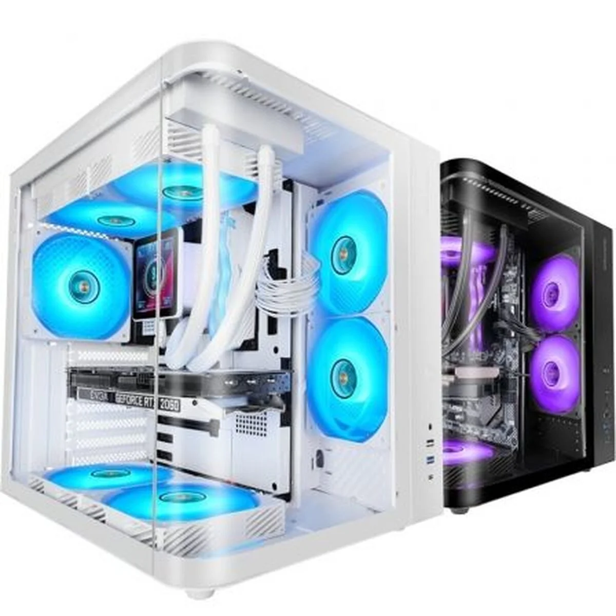 Caja Semitorre ATX Mars Gaming MCCURVW Blanco