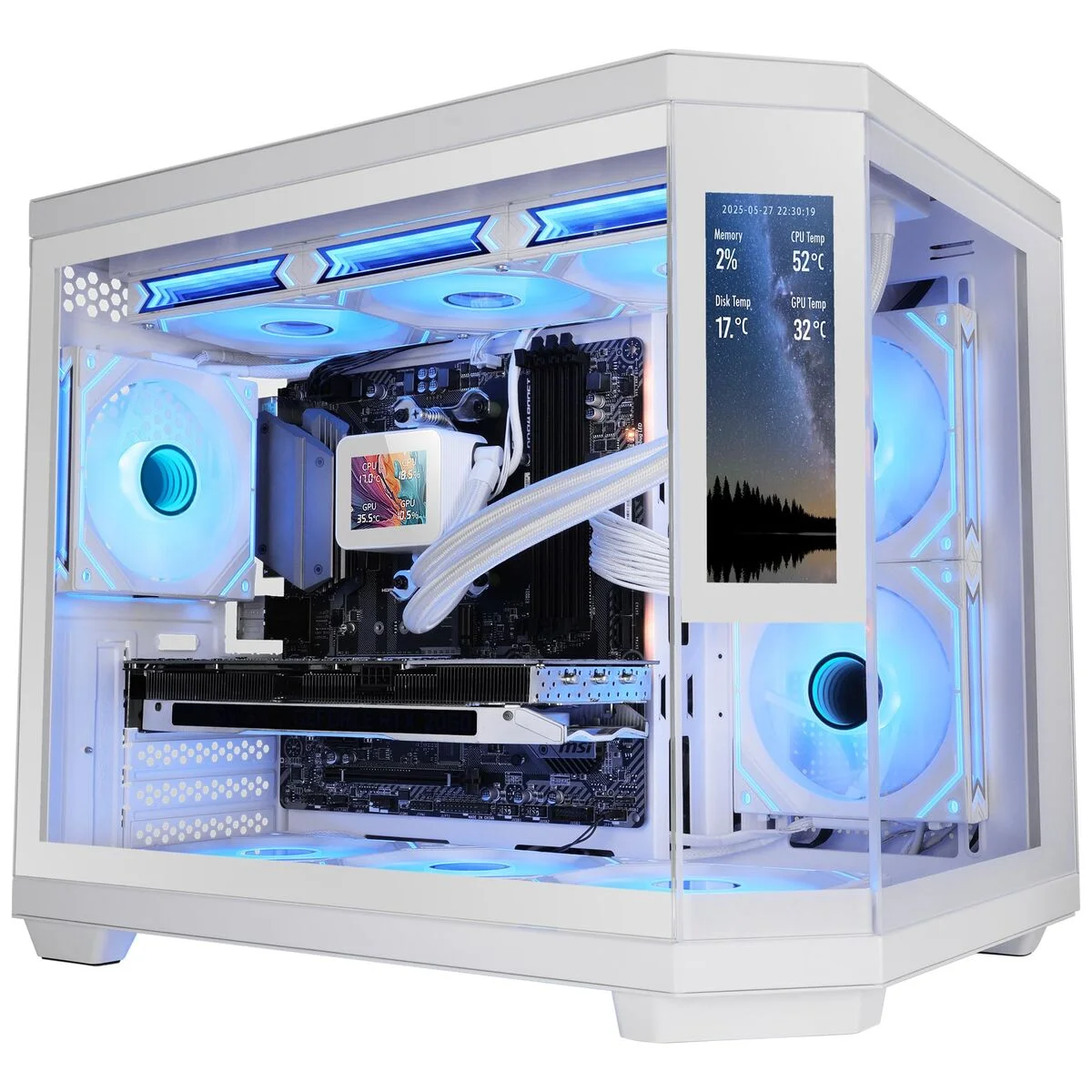 Caja Semitorre ATX Mars Gaming MC3TCORELCDMW Blanco