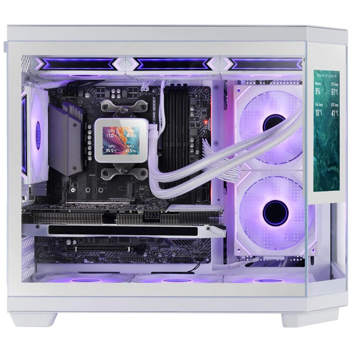 Caja Semitorre ATX Mars Gaming MC3TCORELCDMW Blanco