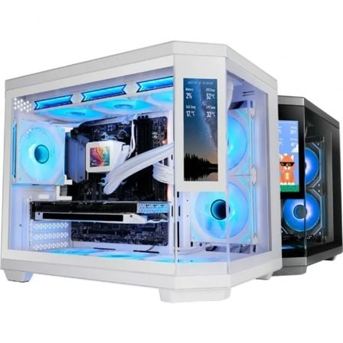 Caja Semitorre ATX Mars Gaming MC3TCORELCDMW Blanco