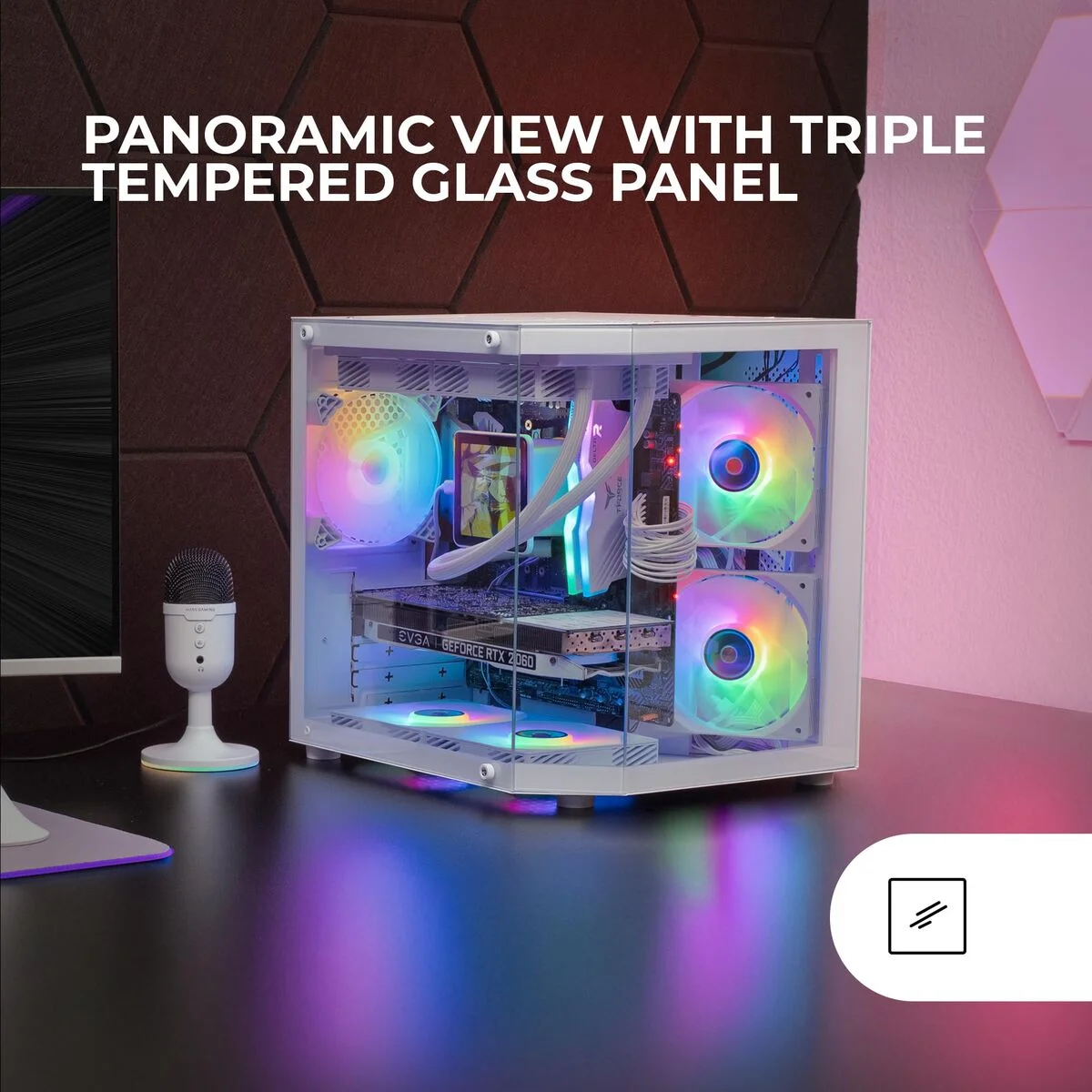 Caja Semitorre ATX Mars Gaming MC3TLITEW Blanco