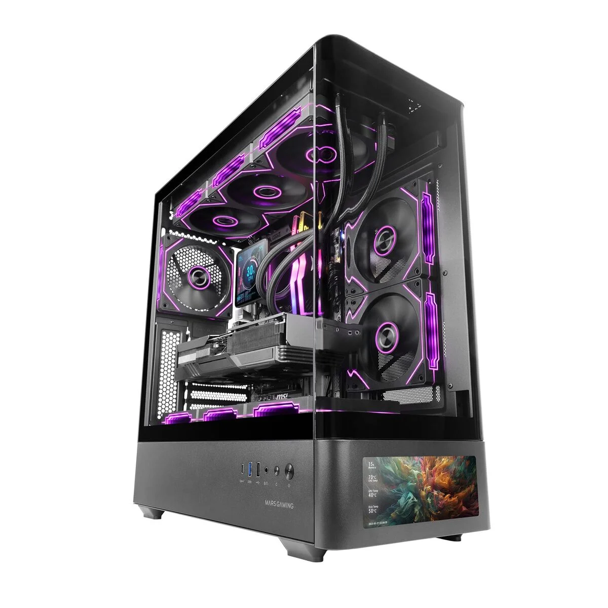 Caja Semitorre ATX Mars Gaming MCLCDPRO Negro