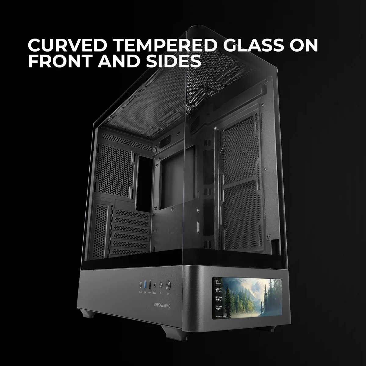 Caja Semitorre ATX Mars Gaming MCLCDPRO Negro