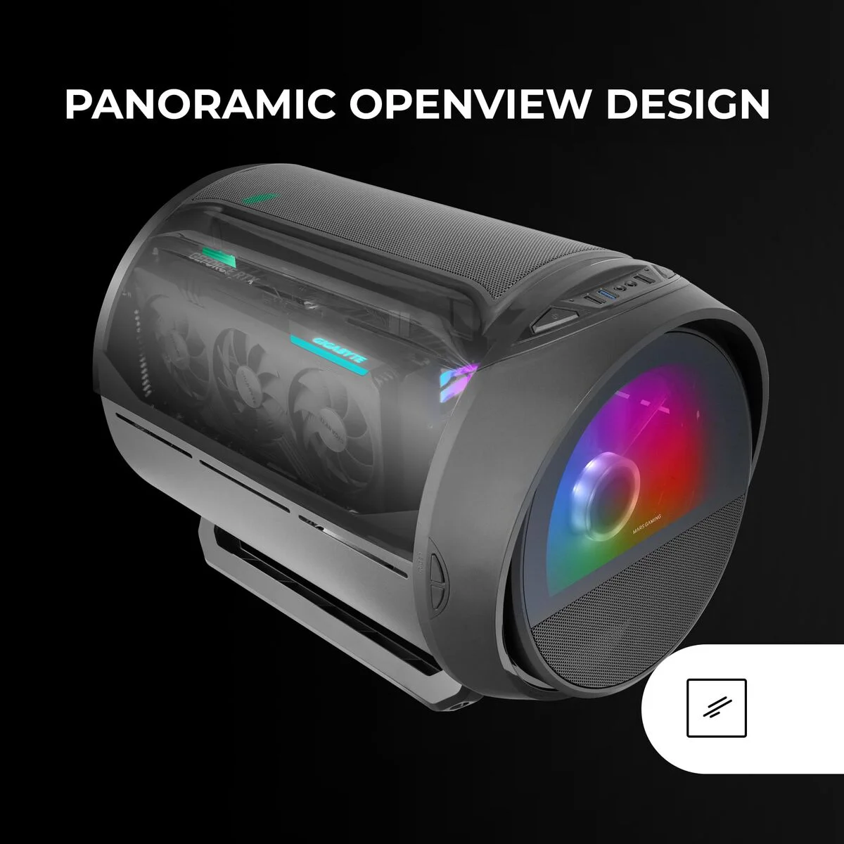 Caja Semitorre ATX Mars Gaming MCCYLON Negro