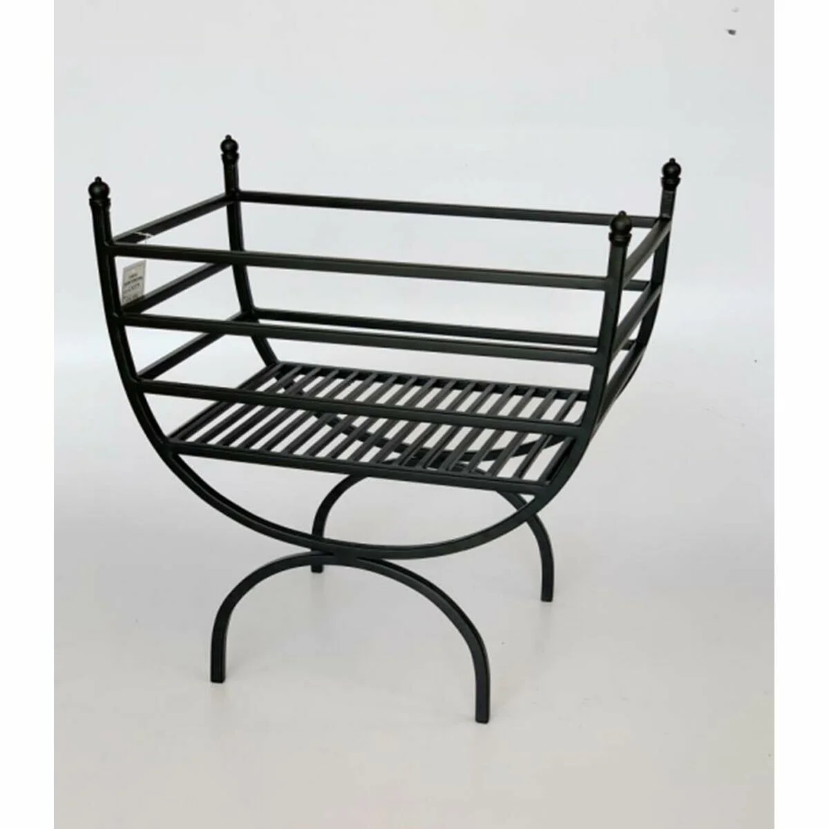 Leñera DKD Home Decor Negro Acero 48 x 30 x 57 cm Soporte para Leña