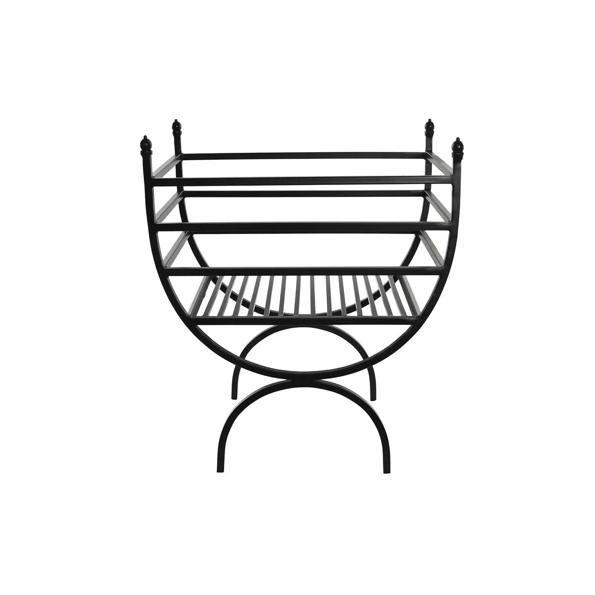 Leñera DKD Home Decor Negro Acero 48 x 30 x 57 cm Soporte para Leña