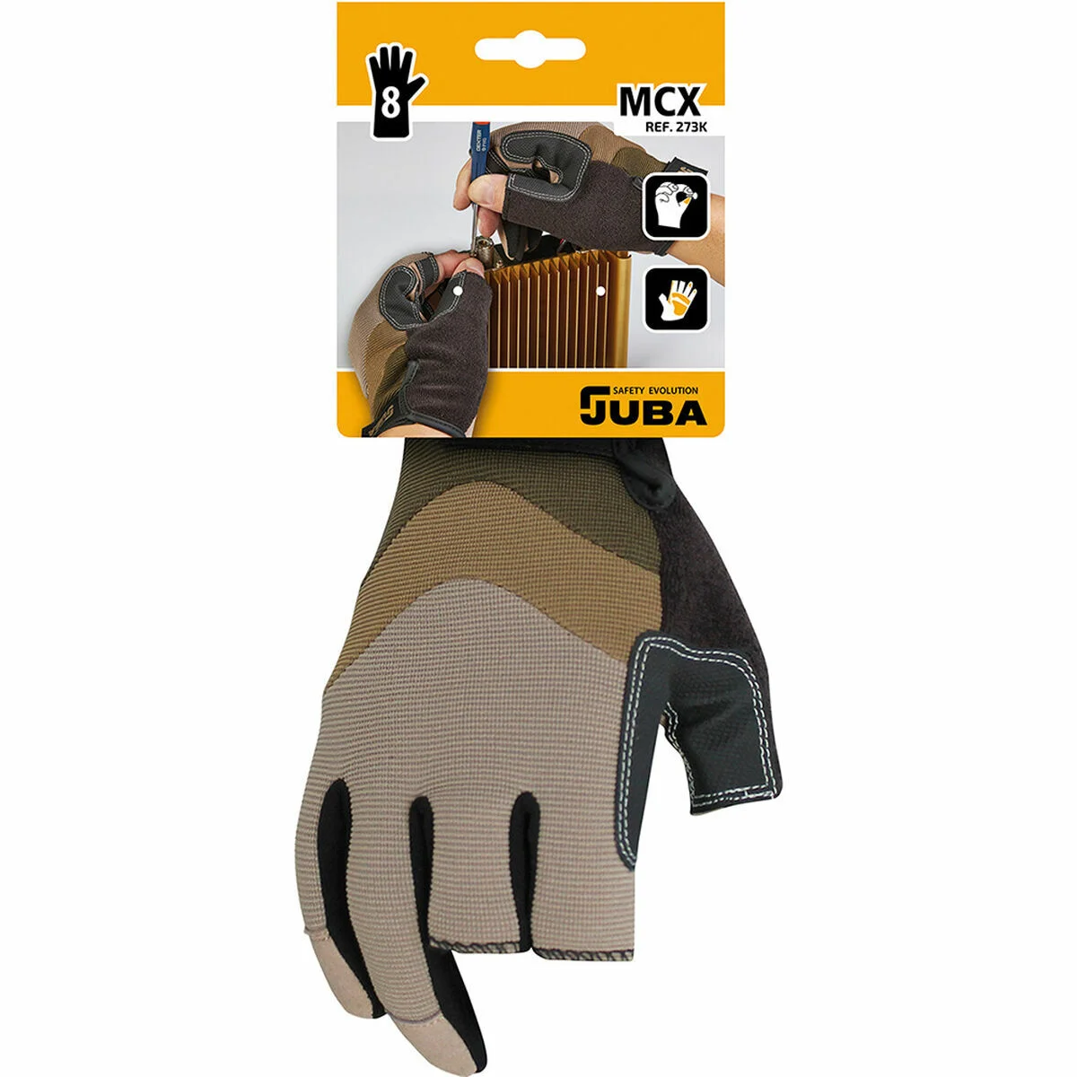 Guantes de Trabajo JUBA Mecanix Cut PVC Piel Sintética Spandex Táctil