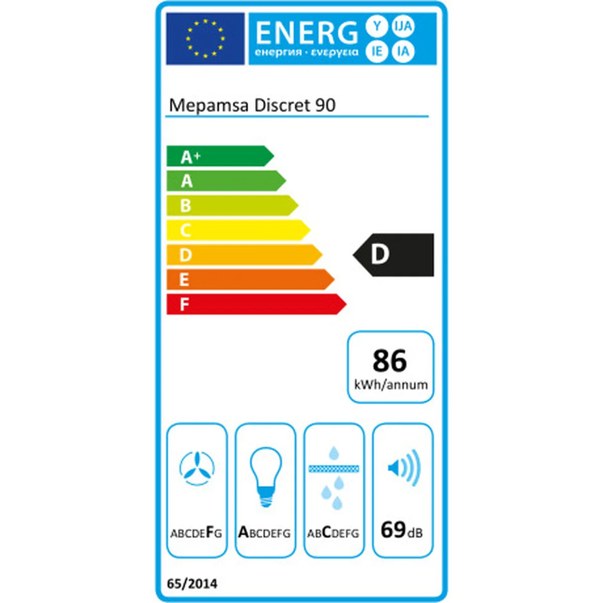 Campana Convencional Mepamsa DISCRET 90X 3050545464 90 cm Acero