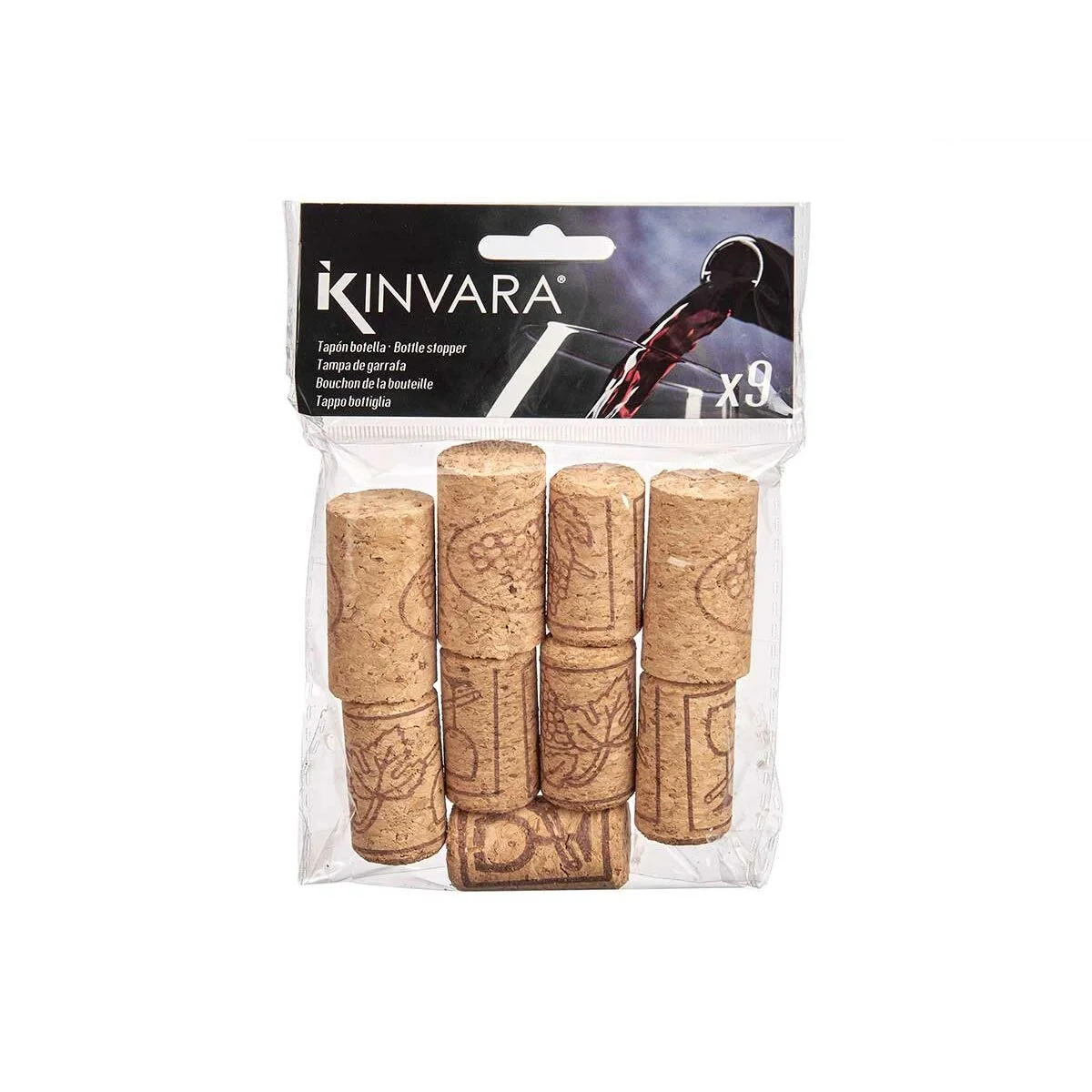 Juego de Tapones Kinvara Natural Corcho 12 x 17 x 2,5 cm (12 Unidades)