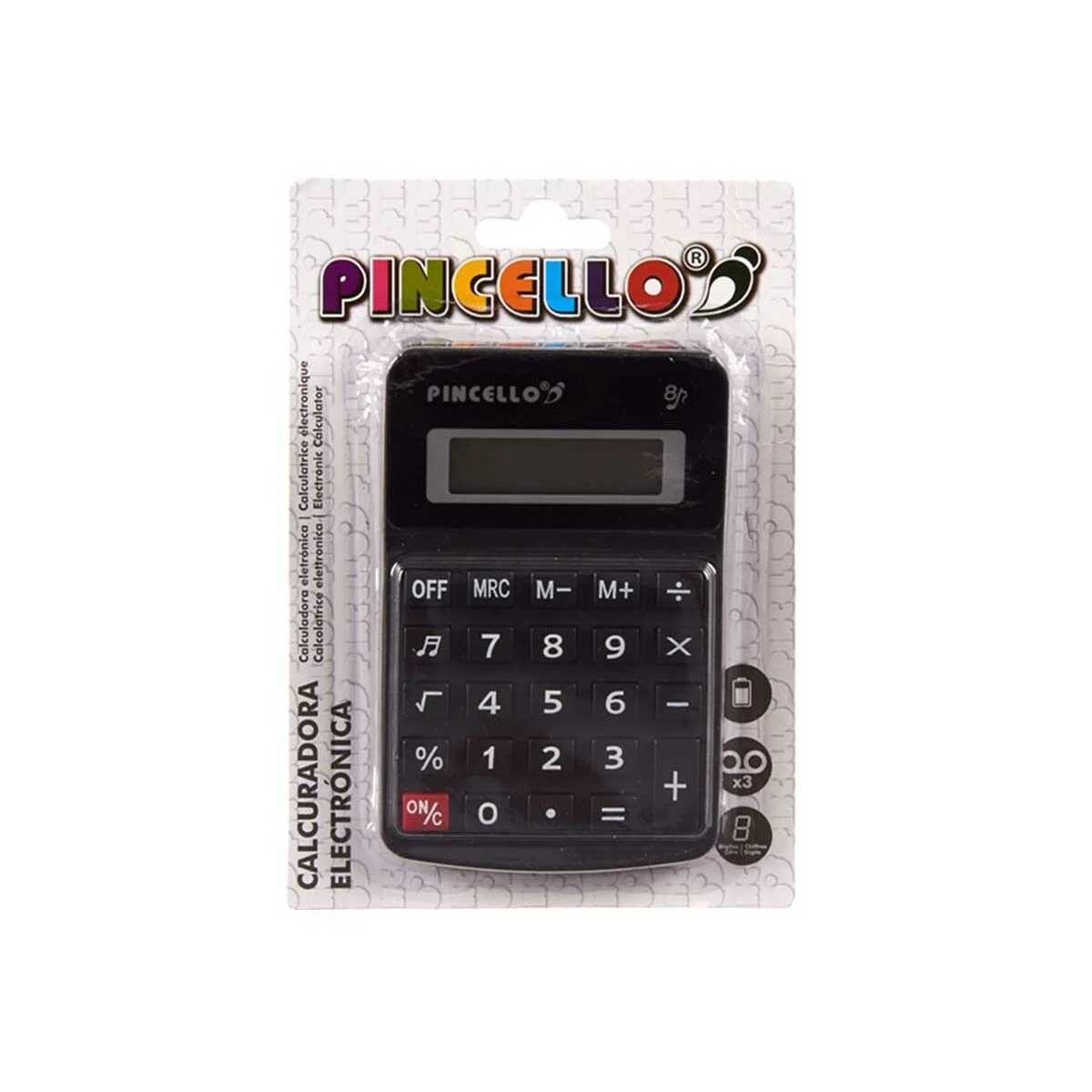 Calculadora Pincello Blanco Negro Plástico 7,5 x 2,5 x 11,5 cm Solar Pequeño (36 Unidades)
