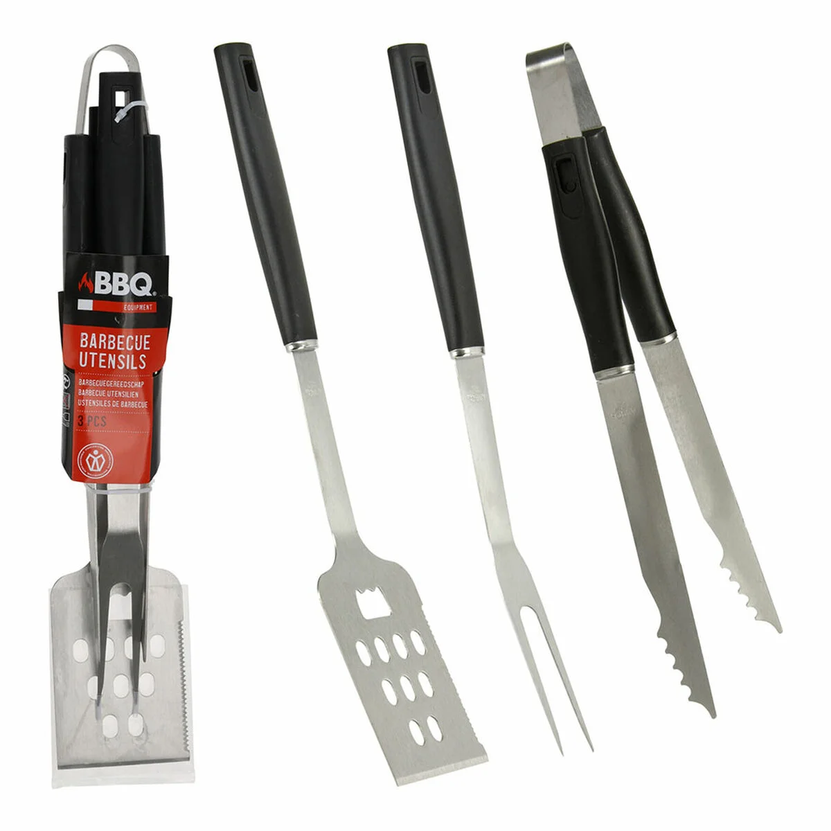 Utensilios para barbacoas Negro 3 Piezas