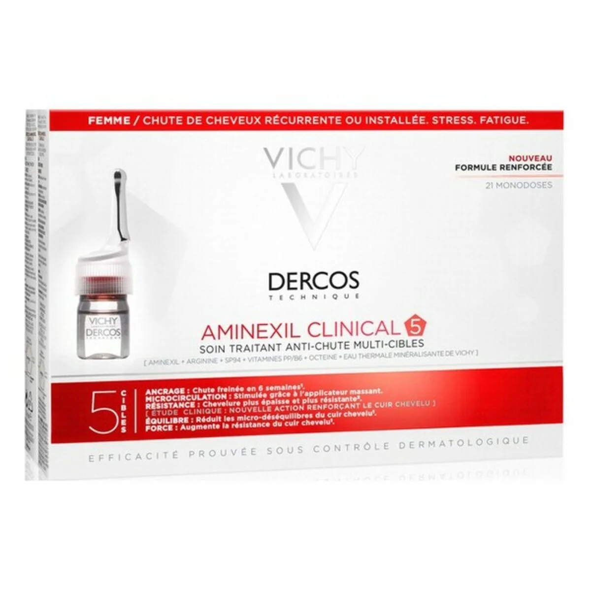 Tratamiento Anticaída Dercos Vichy 12585750 (21 x 6 ml)