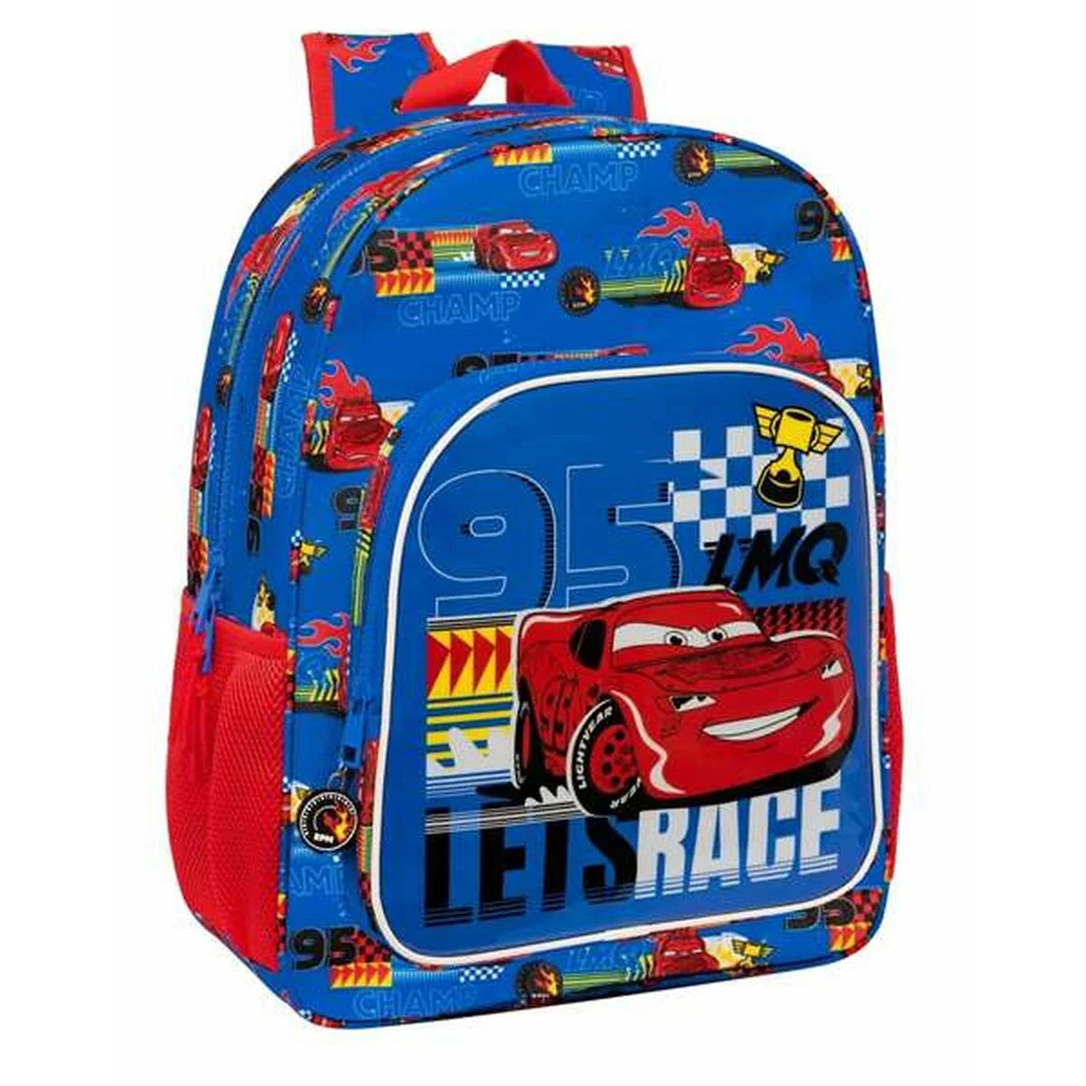 Mochila Escolar Cars Race Ready Azul 33 x 42 x 14 cm