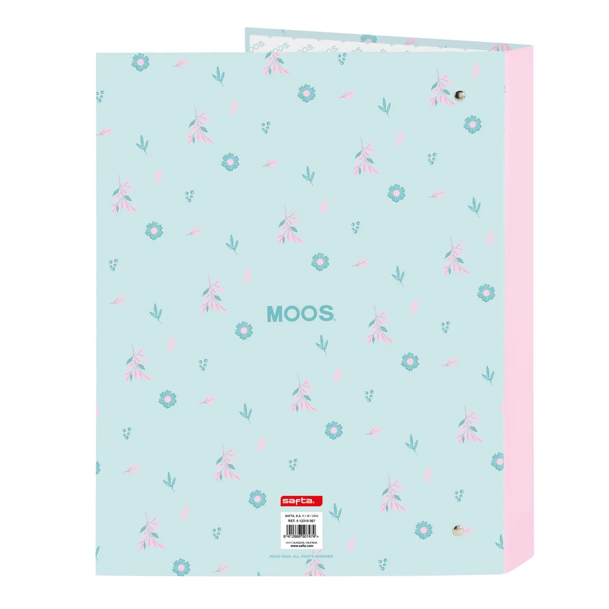 Carpeta de anillas Moos Garden Turquesa 26,5 x 33 x 4 cm