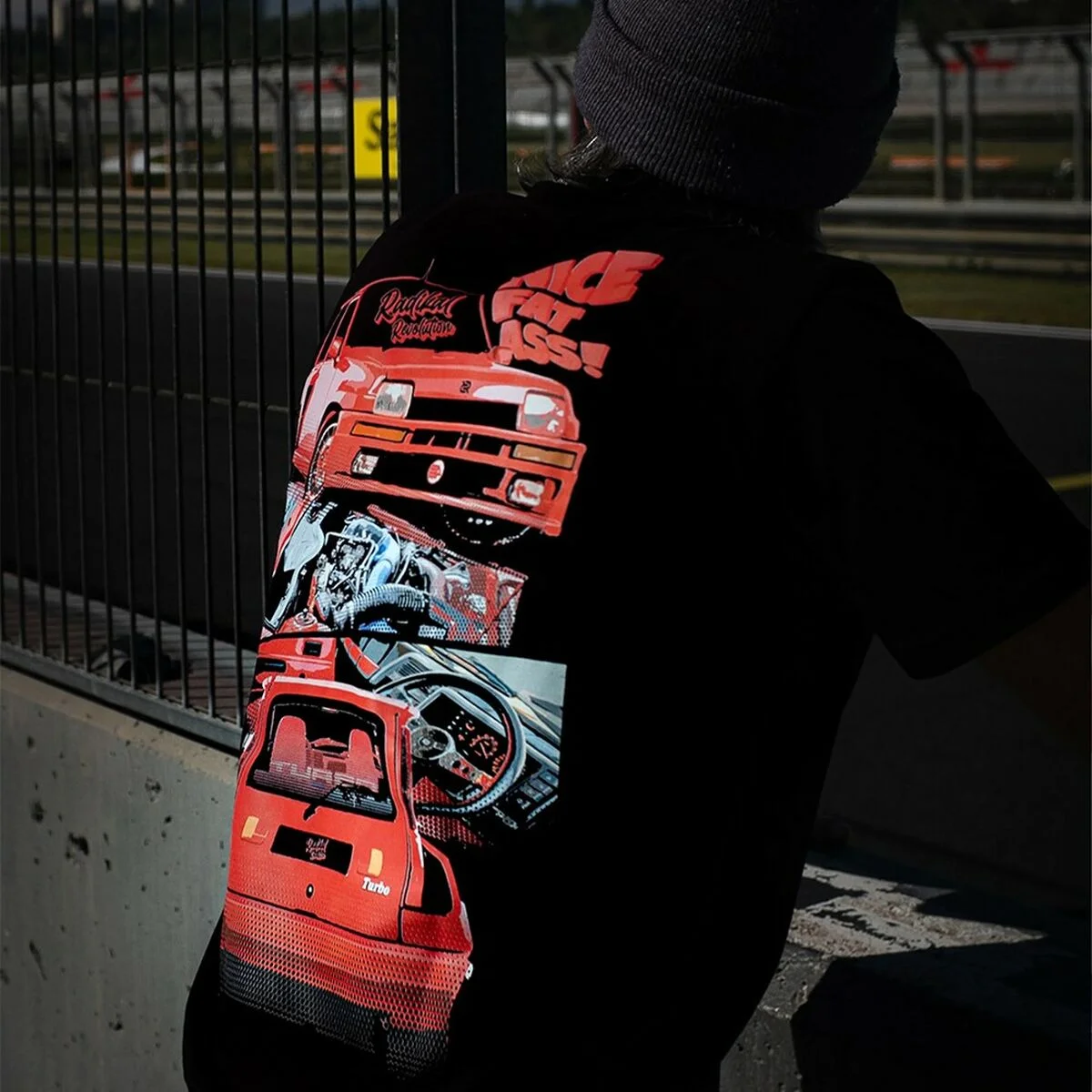 Camiseta de Manga Corta Hombre RADIKAL NICE FAT ASS Negro S