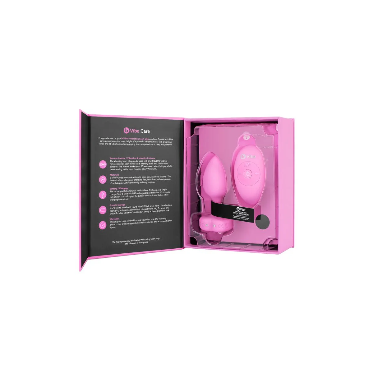 Vibrador B-Vibe Heart Rosa