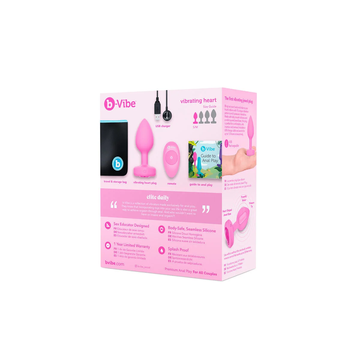 Vibrador B-Vibe Heart Rosa