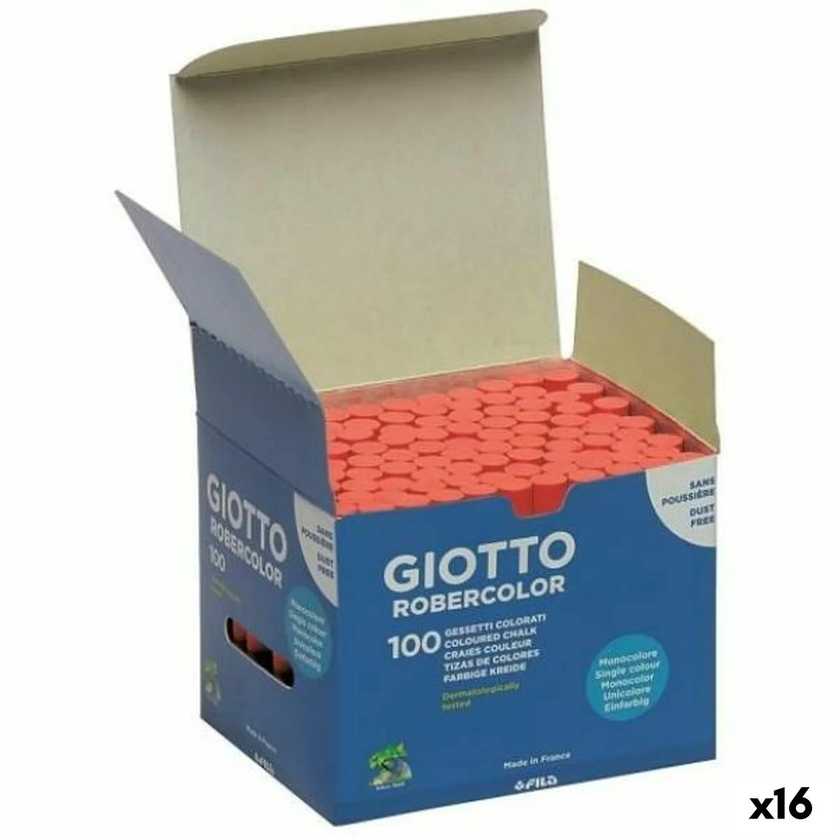 Tizas Giotto Robercolor Rojo 16 Unidades 100 Piezas